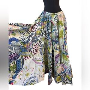 Grace Cotton Colorful Long Print Skirt
